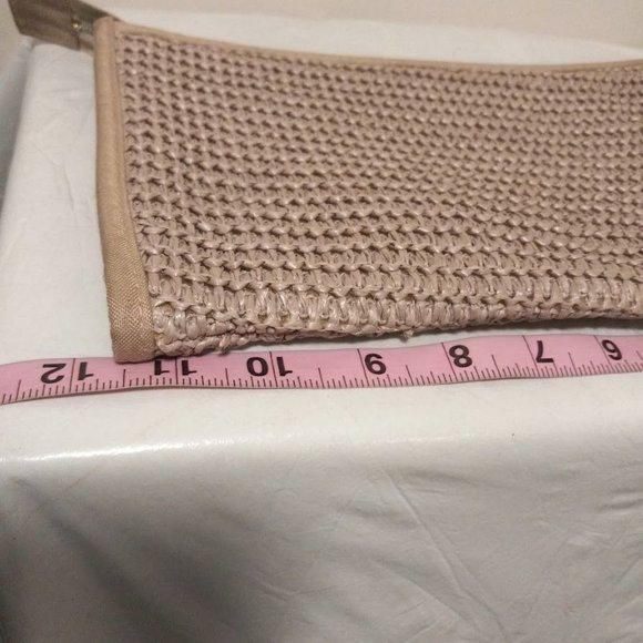 Vintage Elaine Woven Wristlet Pouch Bag Beige Women's - Picture 5 of 7